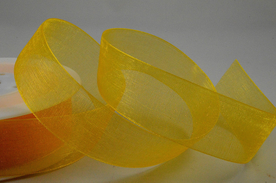 54419 - 3mm,  9mm, 15mm, 25mm, & 40mm Sheer Ribbon3mm / 15 Tangerine / 50 Metres