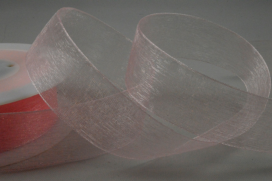 54419 - 3mm,  9mm, 15mm, 25mm, & 40mm Sheer Ribbon3mm / 32 Pink / 50 Metres