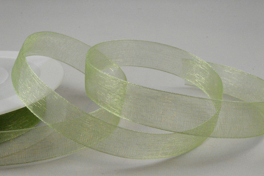 54419 - 3mm,  9mm, 15mm, 25mm, & 40mm Sheer Ribbon3mm / 63 Moss / 50 Metres