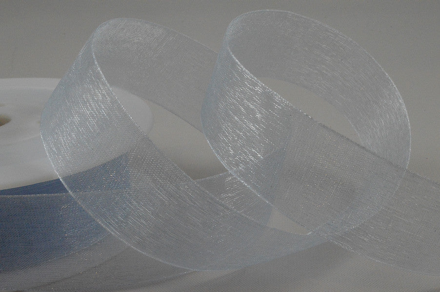 54419 - 3mm,  9mm, 15mm, 25mm, & 40mm Sheer Ribbon3mm / 70 Baby Blue / 50 Metres