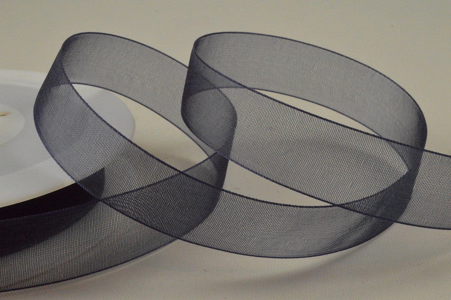 54419 - 3mm,  9mm, 15mm, 25mm, & 40mm Sheer Ribbon3mm / 79 Navy Blue / 50 Metres
