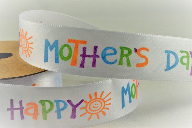 25mm Happy Mothers Day Ribbon x 10 Metre Rolls!