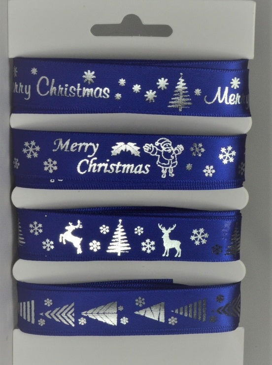 55086 - Merry Christmas Selection Packs : 4 x 2 Metre LengthsBlue