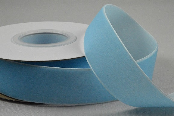 16mm, 25mm, 38mm Nylon Velvet Ribbon (5 Metre Rolls)16mm / Baby Blue