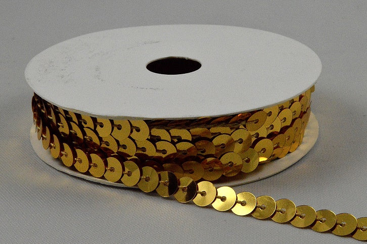 6mm Bright Stringed Sequins x 10 Metre Rolls!Gold