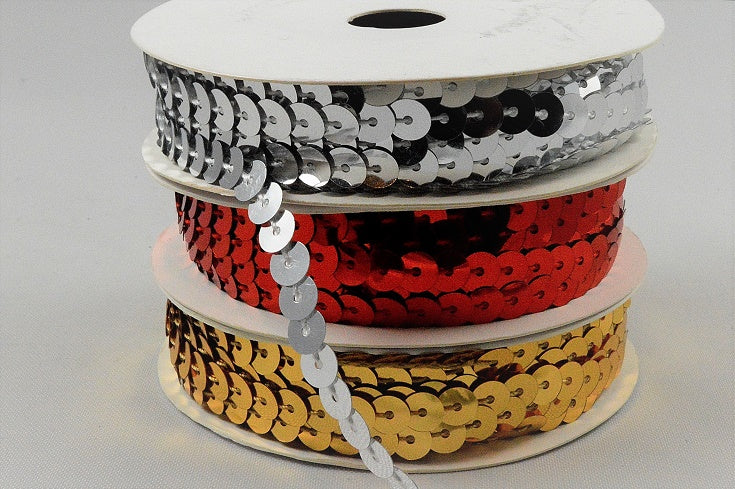 6mm Bright Stringed Sequins x 10 Metre Rolls!