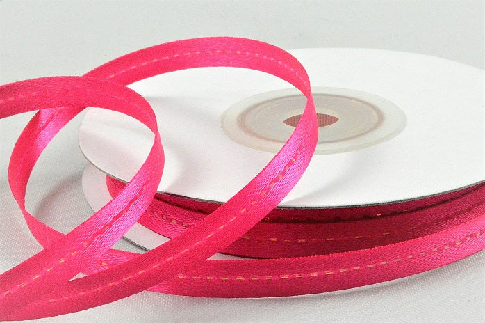 6mm Double Sided Central Stitch Satin Ribbon x 20 Metres!Fuschia