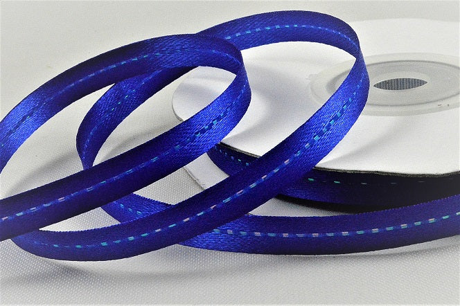 6mm Double Sided Central Stitch Satin Ribbon x 20 Metres!Royal Blue