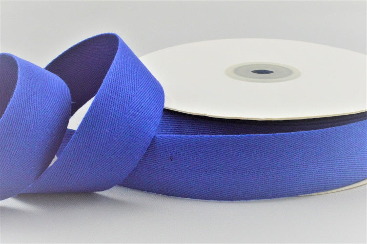 15mm, 25mm & 38mm Soft Herringbone Cotton Ribbon x 25 Metres!15mm / Royal Blue