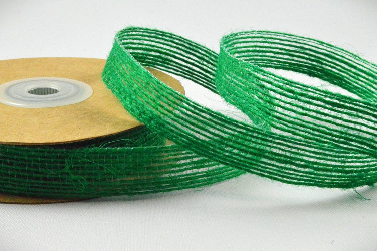 55142 - 10mm, 15mm & 25mm Eco Jute Woven Ribbon x 10 Metres!10mm / 67 Green