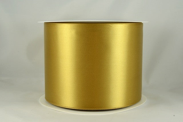 54033 - 100mm Single Sided Satin Sash ribbon x 50 metre rolls!!56 Gold