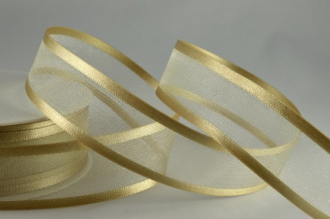 54420 - 10mm, 15mm, 25mm, 40mm & 70mm Satin Sheer Ribbon x 25 Metre Rolls15mm / 59 Beige