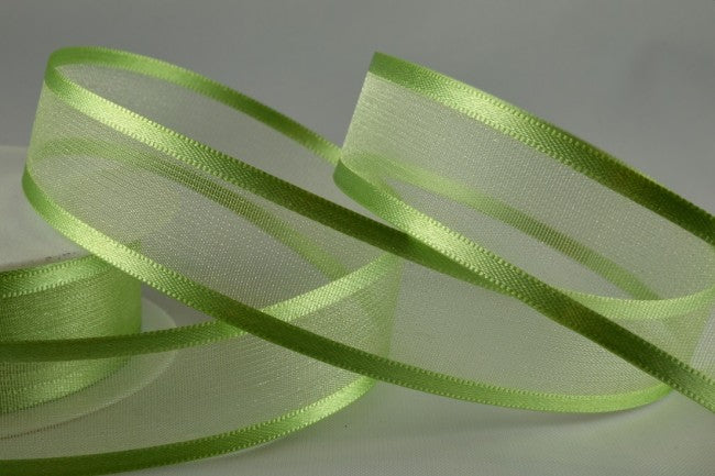 54420 - 10mm, 15mm, 25mm, 40mm & 70mm Satin Sheer Ribbon x 25 Metre Rolls10mm / 63 Moss