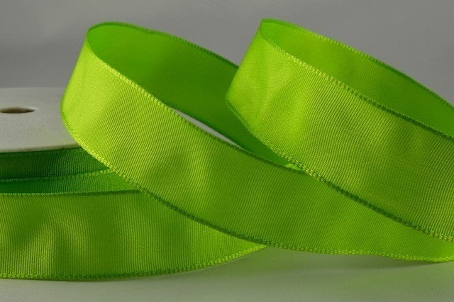 60mm Wired Bright Green Ribbon x 25 Metre Rolls!