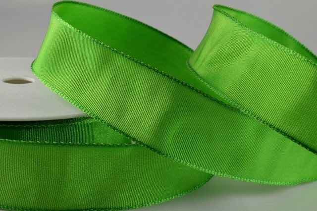 44073 - 25mm, 40mm & 60mm Wired High Quality Woven Ribbon x 25 Metres!40mm / 65 Green