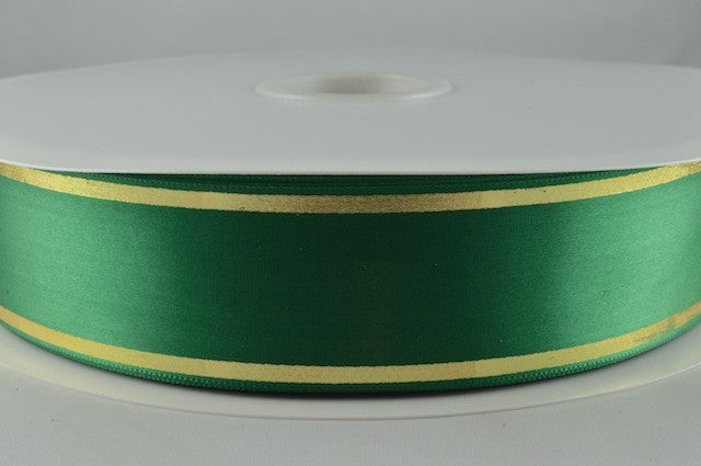 54350 - 25mm & 38mm Rosette Tramline Ribbon x 100 metre Rolls!!25mm / 67 Emerald Green