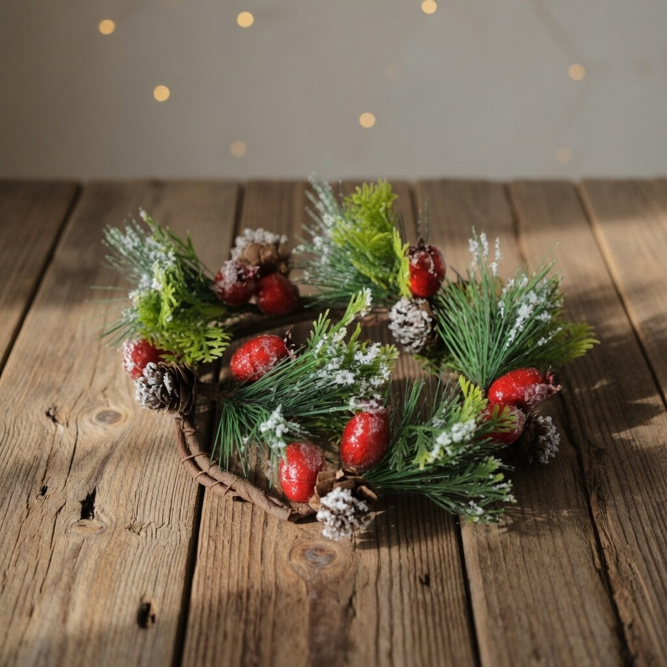 Snowy Pine Needles Wreath