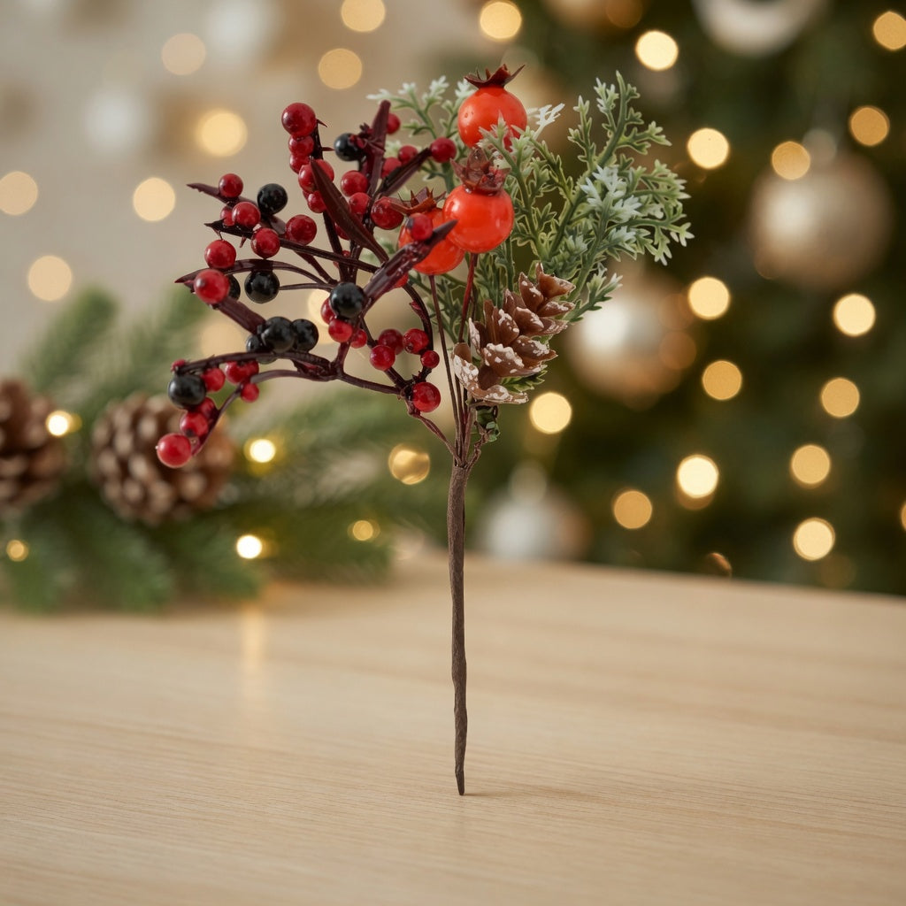 Pine Cones & Berries Christmas Pick