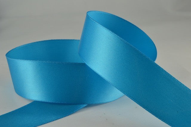 54033 - 15mm , 25mm and 38mm Single Faced Satin Ribbon x 20 Metre Rolls!15mm / 74 Aqua Blue