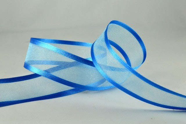 54420 - 10mm, 15mm, 25mm, 40mm & 70mm Satin Sheer Ribbon x 25 Metre Rolls10mm / 74 Blue