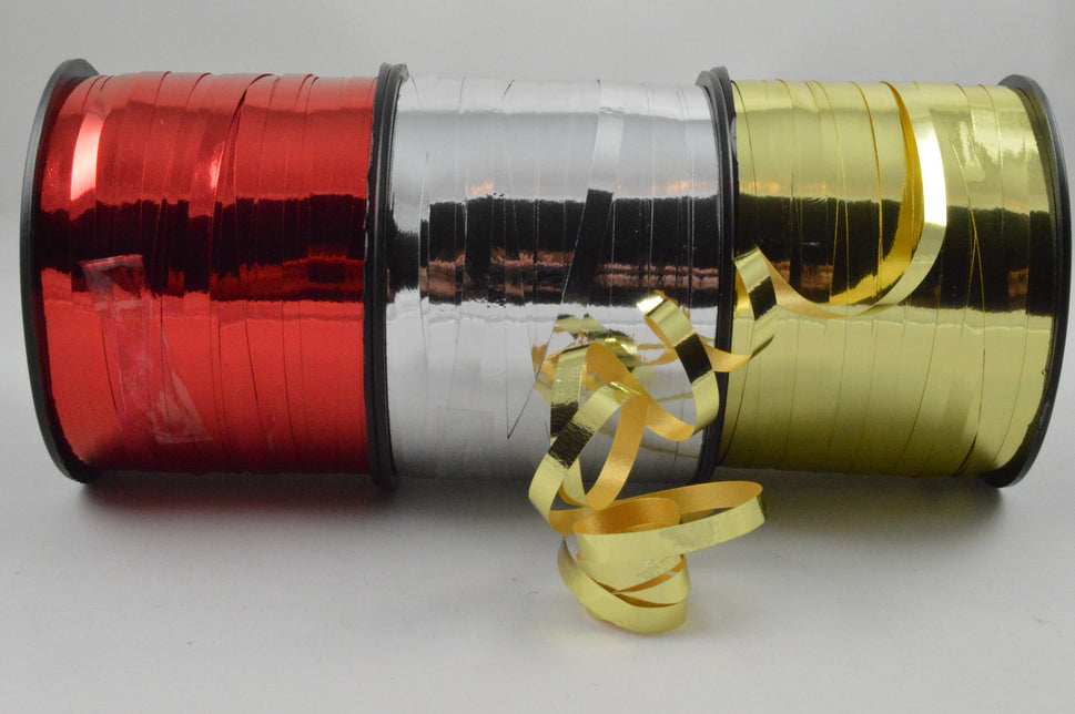 5mm Metallic Coloured Polypropylene Curling Ribbon x 250 Metre Rolls!