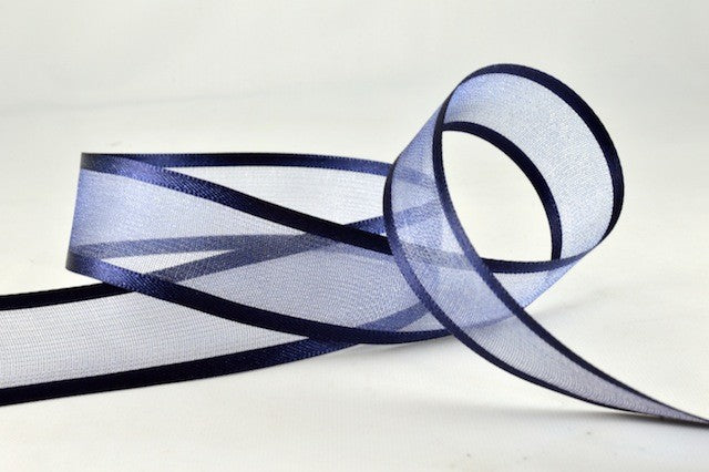 54420 - 10mm, 15mm, 25mm, 40mm & 70mm Satin Sheer Ribbon x 25 Metre Rolls10mm / 79 Navy Blue