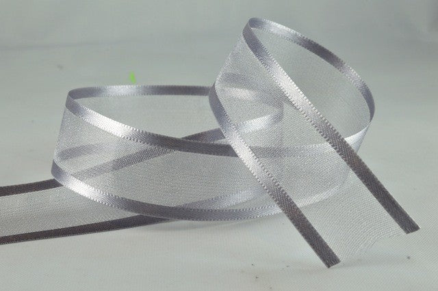 54420 - 10mm, 15mm, 25mm, 40mm & 70mm Satin Sheer Ribbon x 25 Metre Rolls10mm / 85 Grey