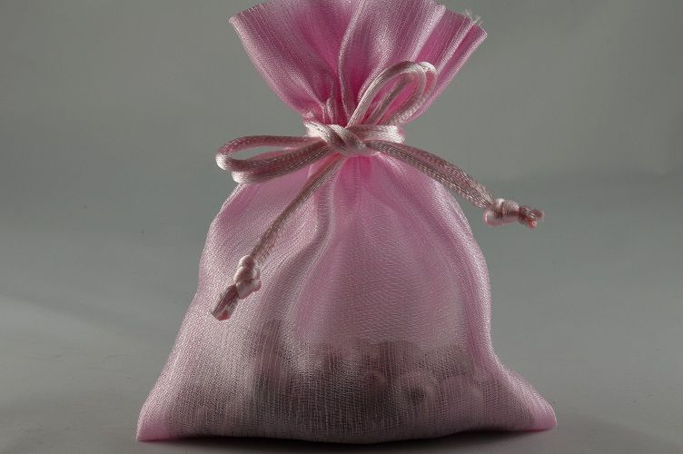 Pack of 6 Baby Pink Coloured Satin bags