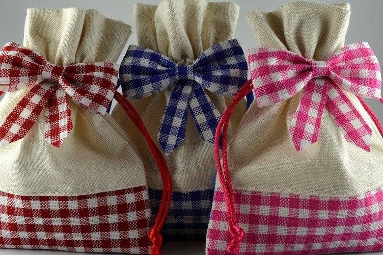 Cream Gingham Gift Bags (Packs of 5)