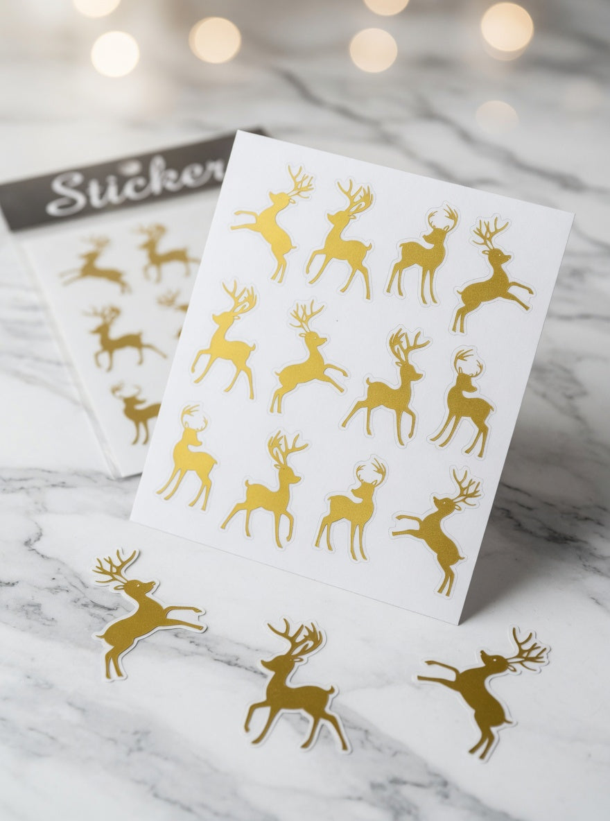88095 - Christmas Golden Reindeer Stickers
