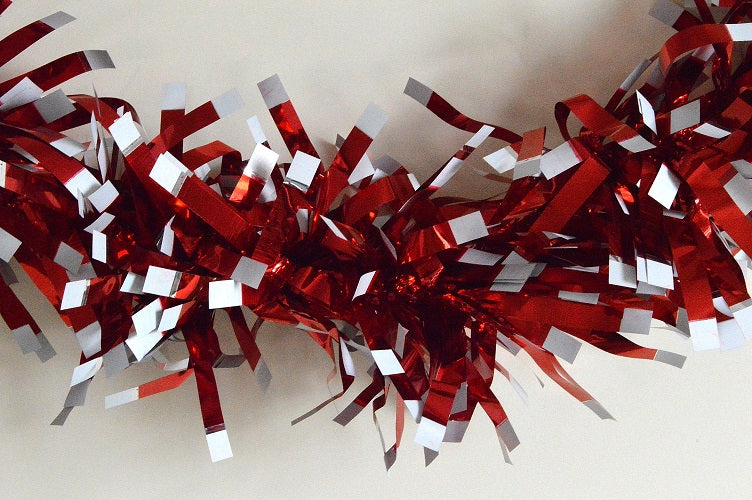 Christmas Wrapping Tinsel  x 2 Metre Lengths!Red
