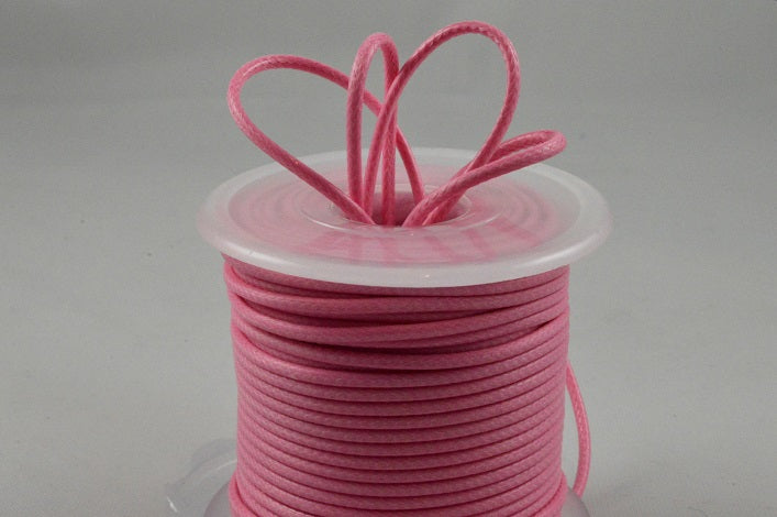 2mm Coloured Rope Waxed Cord x 25 Metre Rolls!Baby Pink