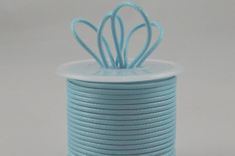 2mm Baby Blue Coloured Rope Waxed Cord x 25 Metre Rolls!