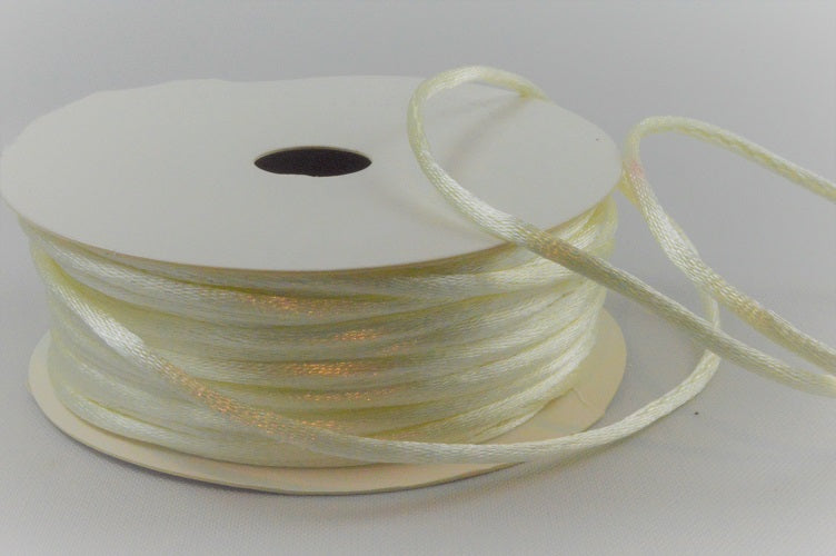 1mm & 2mm Rattail Stringing Satin Cord x 25 Metre Rolls!1mm / 10 Cream