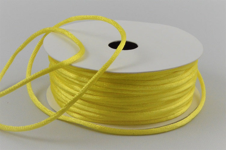 1mm & 2mm Rattail Stringing Satin Cord x 25 Metre Rolls!1mm / 13 Daffodil
