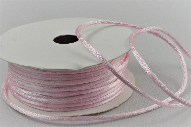 1mm & 2mm Rattail Stringing Satin Cord x 25 Metre Rolls!1mm / 32 Baby Pink