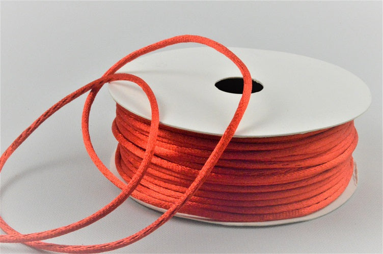 1mm & 2mm Rattail Stringing Satin Cord x 25 Metre Rolls!1mm / 35 Red