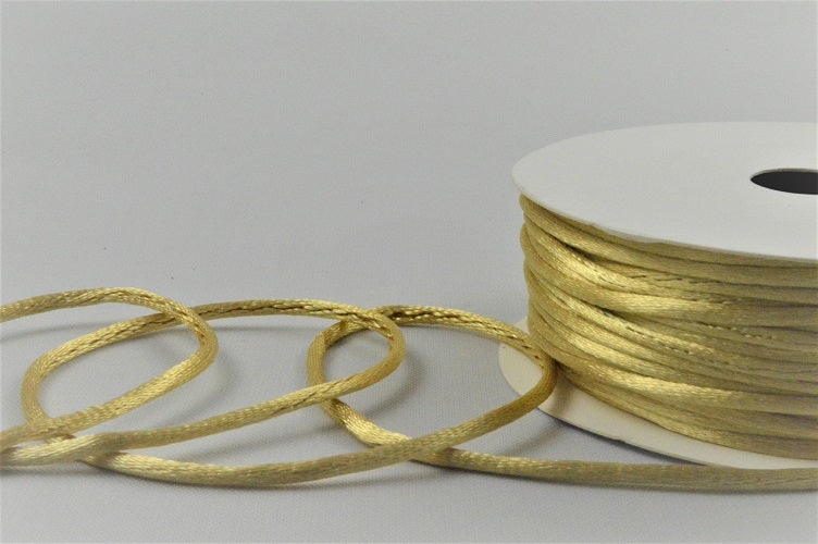 1mm & 2mm Rattail Stringing Satin Cord x 25 Metre Rolls!2mm / 56 Gold