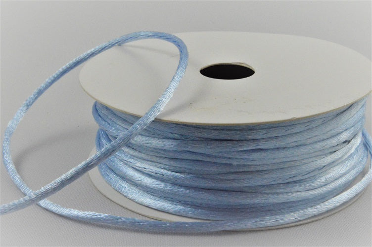 1mm & 2mm Rattail Stringing Satin Cord x 25 Metre Rolls!1mm / 70 Baby Blue