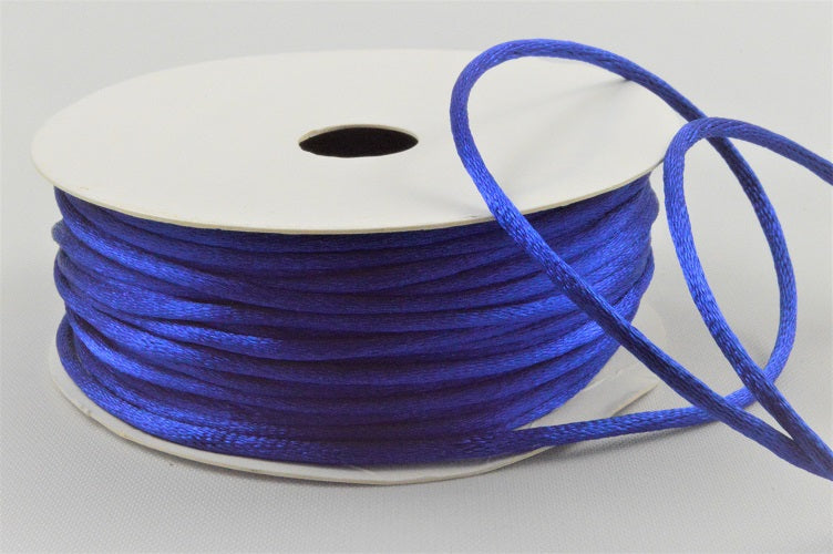 1mm & 2mm Rattail Stringing Satin Cord x 25 Metre Rolls!1mm / 75 Royal Blue