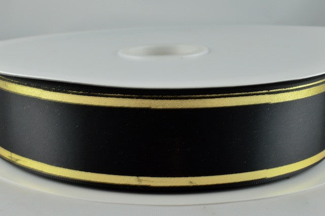 54350 - 25mm & 38mm Rosette Tramline Ribbon x 100 metre Rolls!!25mm / 88 Black