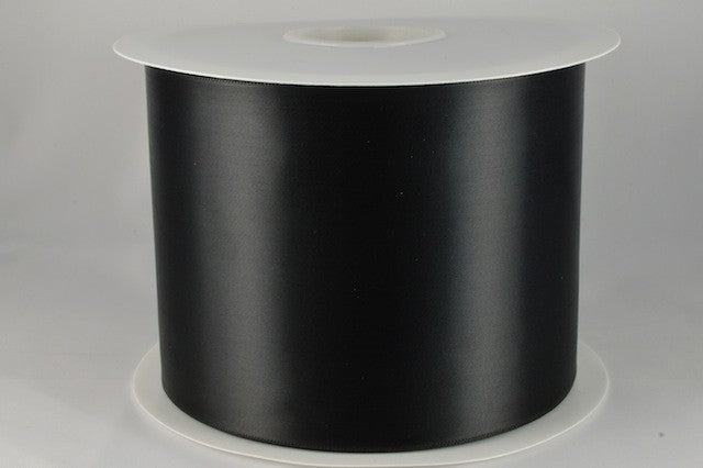 54033 - 100mm Single Sided Satin Sash ribbon x 50 metre rolls!!88 Black