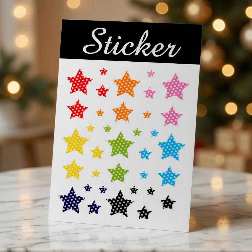 88082 - Spotted Coloured Star Stickers!