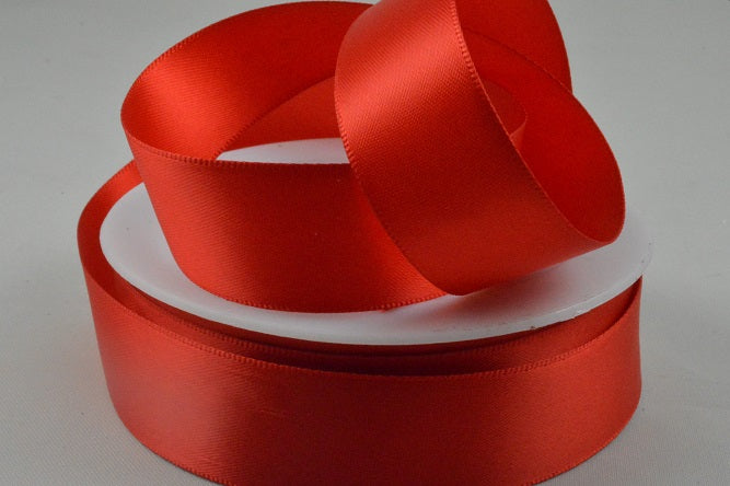 93977 - 3mm, 7, 10, 15, 25, 38 & 50mm Double Faced Satin Ribbon3mm / 35 Red / 50 Metres