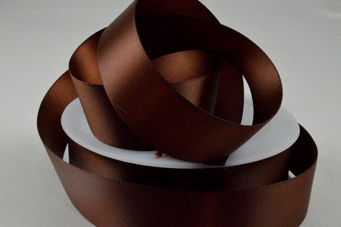 93977 - 3mm, 7, 10, 15, 25, 38 & 50mm Double Faced Satin Ribbon3mm / 57 Brown / 50 Metres
