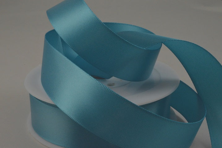 93977 - 3mm, 7, 10, 15, 25, 38 & 50mm Double Faced Satin Ribbon3mm / 74 Aqua Blue / 50 Metres