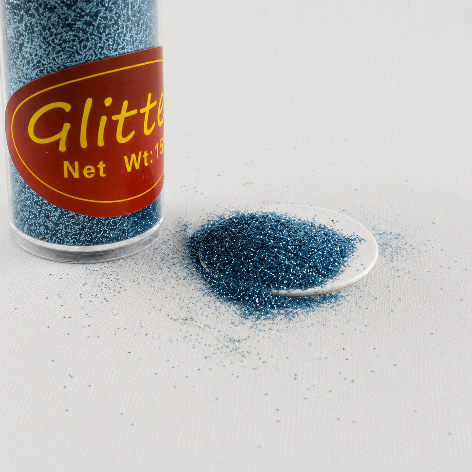 15g Pots of Colourful GlitterAqua Blue