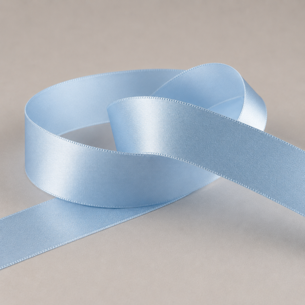 15mm, 25mm & 38mm Single Faced Satin Ribbon x 100 Metre Rolls!15mm / Baby Blue