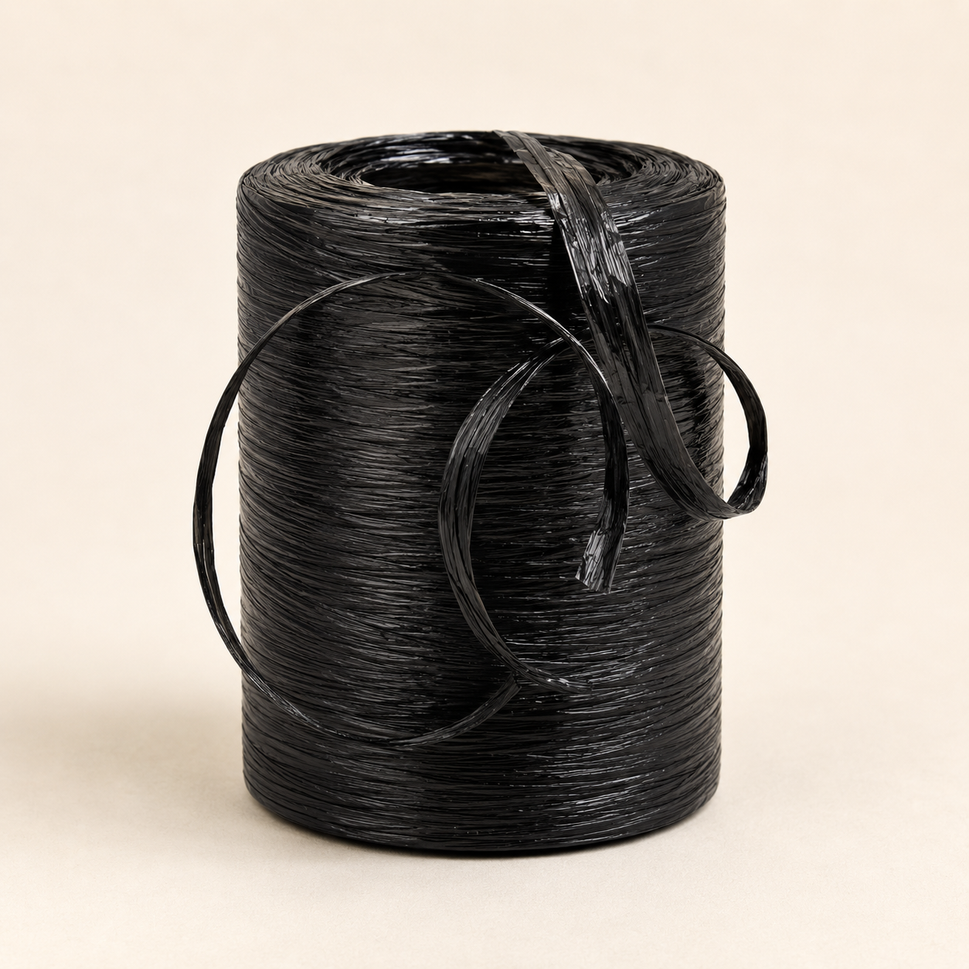 7mm Paper Rafia Ribbon x 200 Metre Rolls!Black