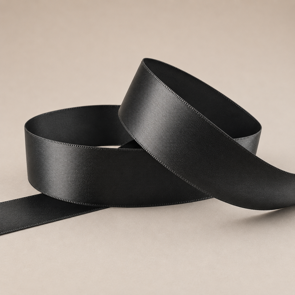 15mm, 25mm & 38mm Single Faced Satin Ribbon x 100 Metre Rolls!15mm / Black